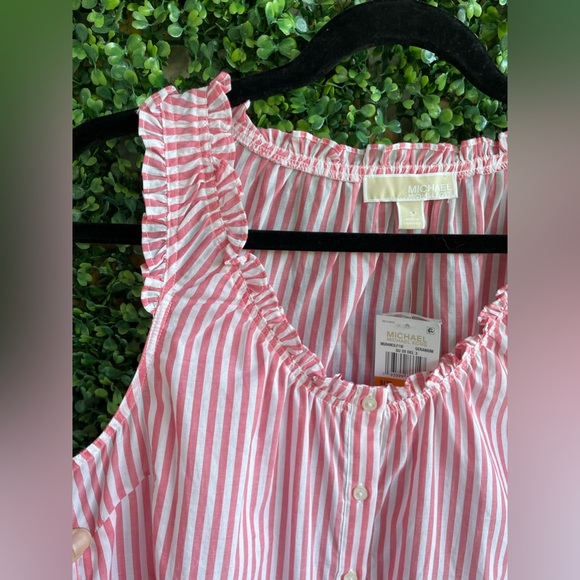 Michael Kors | Sleeveless Button Up Blouse W/ Stripes - NWT - Picture 4 of 8